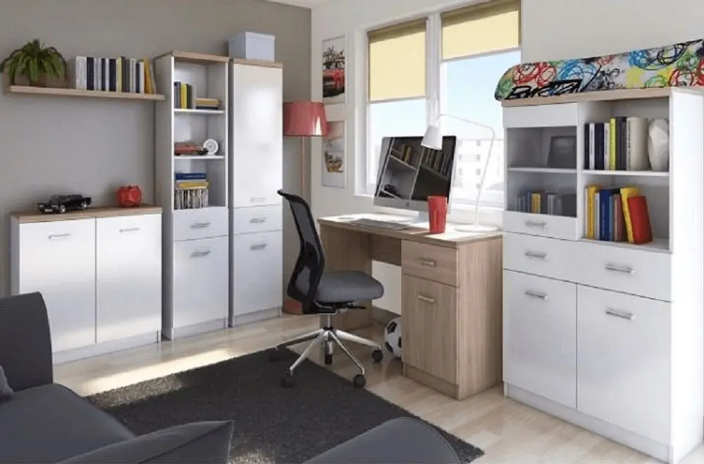 Шкаф Tempo Kondela Topty Typ 02 2D1W1S/80 (White/Sonoma Oak)