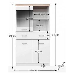 Шкаф Tempo Kondela Topty Typ 02 2D1W1S/80 (White/Sonoma Oak) Thumb