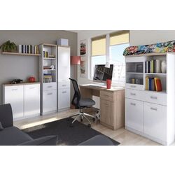 Penal-vitrina Tempo Kondela Topty Typ 03 1D1W1S (White/Sonoma Oak) Thumb