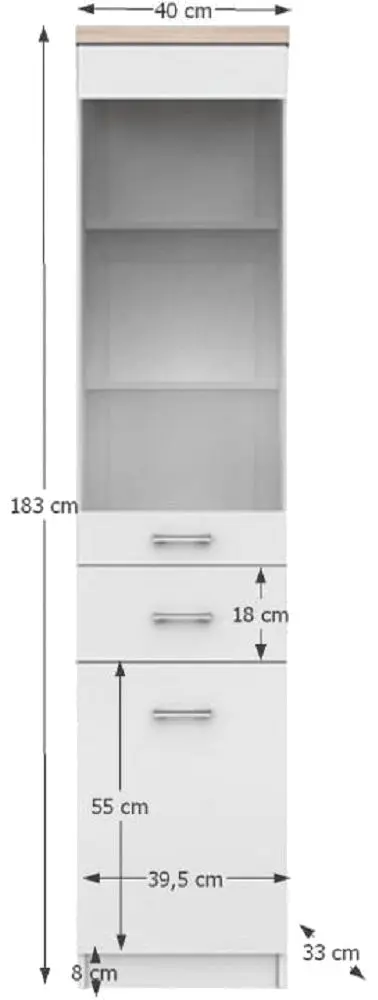 Penal-vitrina Tempo Kondela Topty Typ 03 1D1W1S (White/Sonoma Oak)
