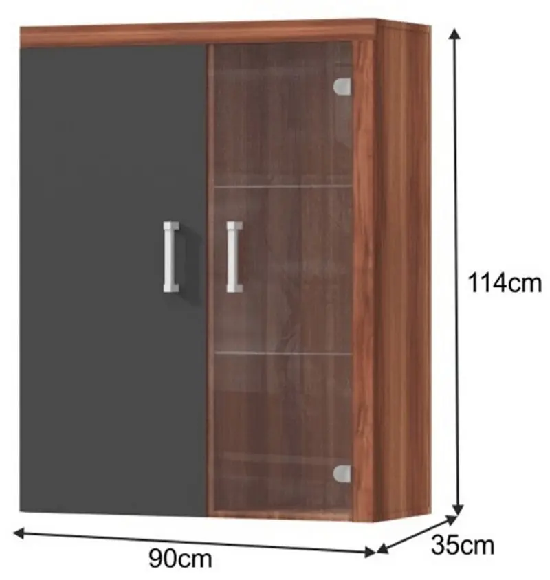 Vitrina suspendata Mobhaus Cheris 4 (Plum/Graphite Gray)