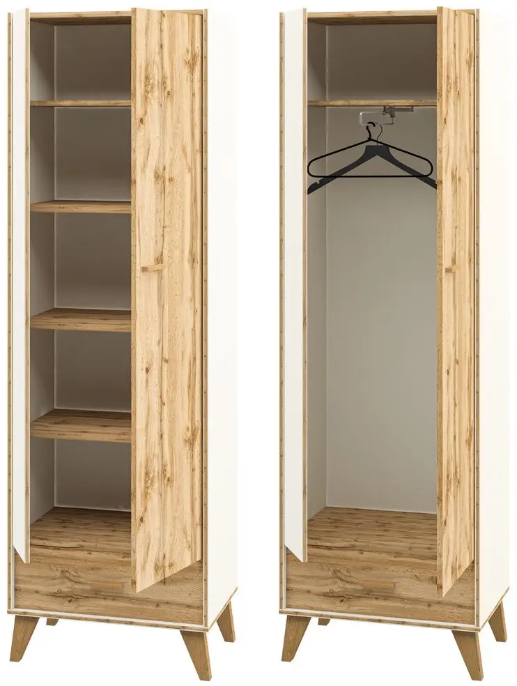 Шкаф комбинированный Неман Сканди МН-036-09 (Дуб Вотан/Белый)