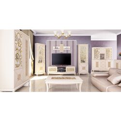 Витрина угловая Неман Гармония МН-120-12 (Крем/Патина Золото) Thumb