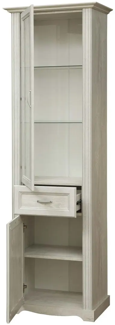 Шкаф-Витрина Олмеко Сохо 32.06 (Бетон Пайн Белый/Бетон Пайн Патина) - 2