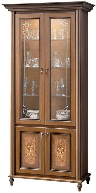 Vitrina Skay Verona Caravaggio Nut/Root Nut (cu doua usi)