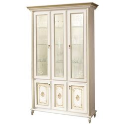 Витрина трехдверная Skay Верона Белый/Золото (с рисунком)