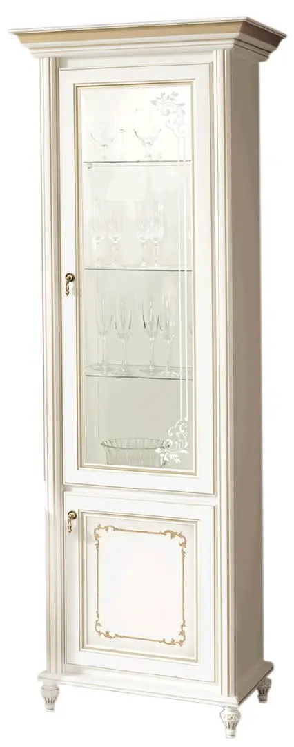 Vitrina de colt Skay Verona White/Gold (fara desen)