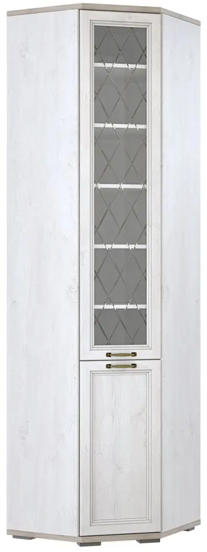 Dulap-vitrina de colt SV-Mebel Aleksandriya ШК-120 (Santorini Pine Light)