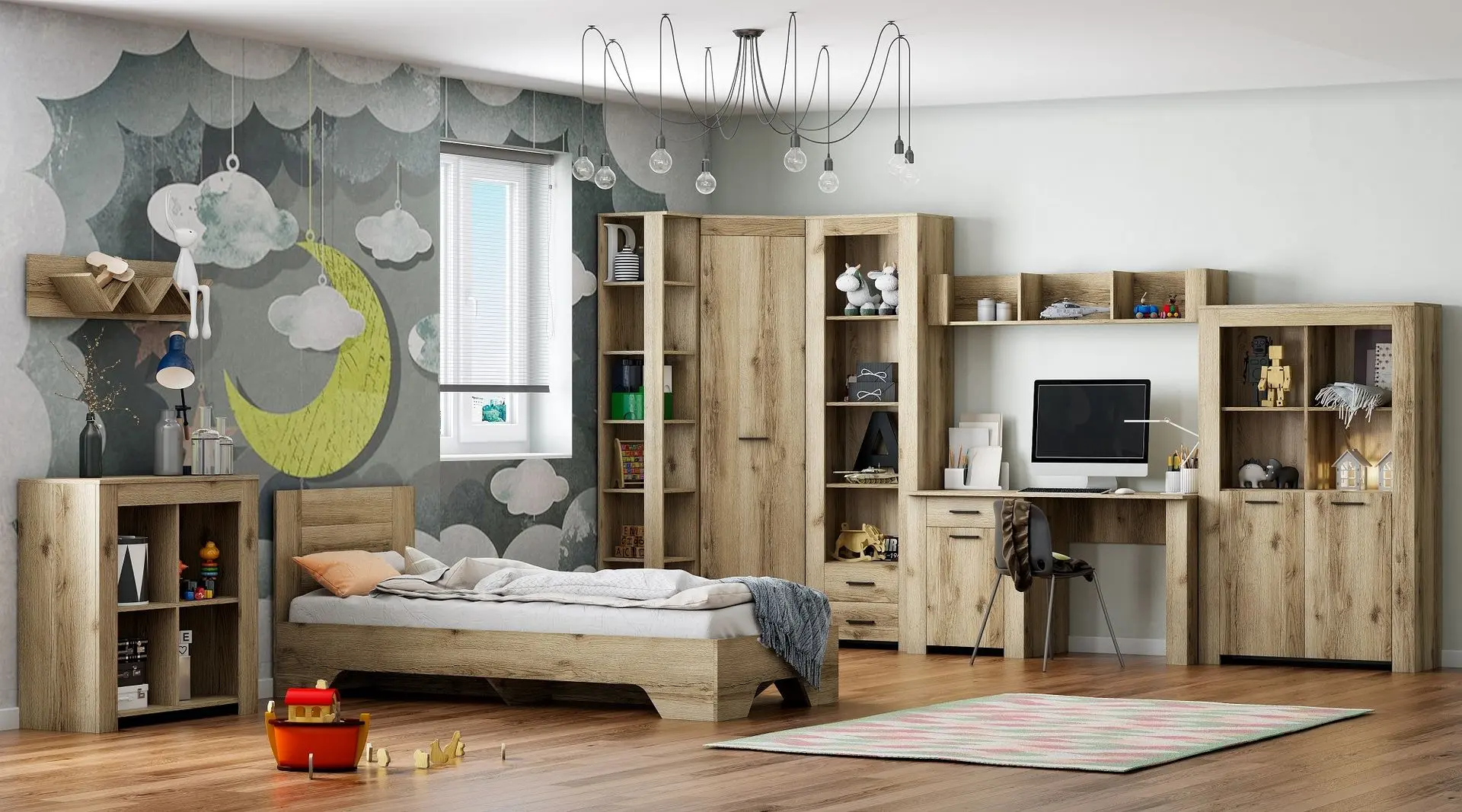 Etajera Астрид-Мебель Kvadro КВД.22 (Delano Oak Light) - 3