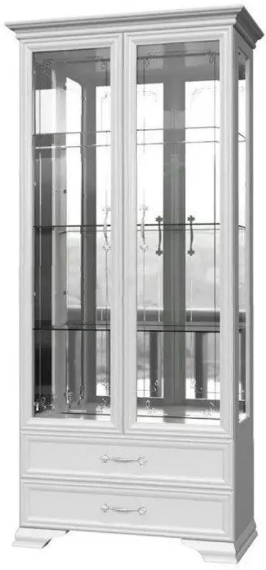 Dulap-vitrina Браво-Мебель Gratsiya 2U/4ST (White)