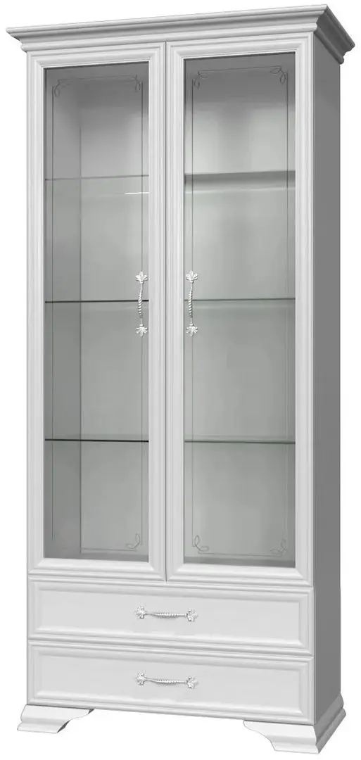Шкаф-витрина Браво-Мебель Грация ШР-2 915 (Белый)