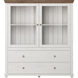 Dulap-Vitrina Helvetia Evora №46 2D2S (Ash Abisko White/Lefkas Oak) Thumb