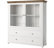 Dulap-Vitrina Helvetia Evora №46 2D2S (Ash Abisko White/Lefkas Oak)