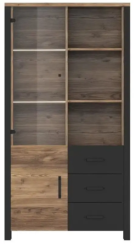 Шкаф-витрина Helvetia Olin №13 2D3S (Spruce Appenzeller/Black Matt)