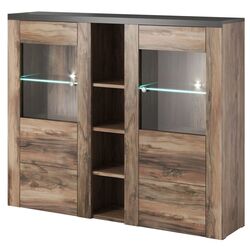 Tumba-vitrina Helvetia Larona №46 2D (Satin Walnut/Touchwood)