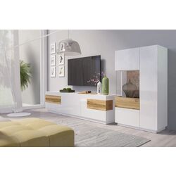 Tumba Helvetia Silke №42 2D Left (White/White Gloss/Wotan Oak) Thumb