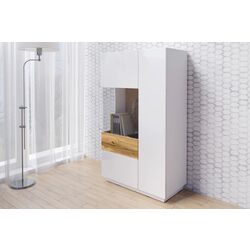 Tumba Helvetia Silke №42 2D Left (White/White Gloss/Wotan Oak) Thumb