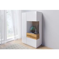 Tumba Helvetia Silke №44 2D Right (White/White Gloss/Wotan Oak) Thumb