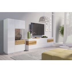 Tumba Helvetia Silke №44 2D Right (White/White Gloss/Wotan Oak) Thumb