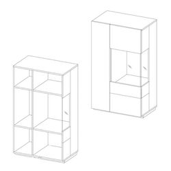 Tumba Helvetia Silke №44 2D Right (White/White Gloss/Wotan Oak) Thumb