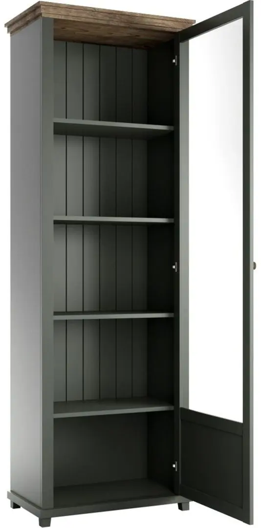 Витрина Helvetia Evora №05 1D Green/Lefkas Oak (правый)