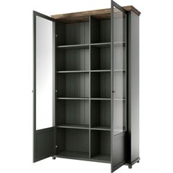 Витрина Helvetia Evora №13 2D (Green/Lefkas Oak) Thumb