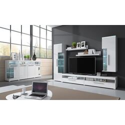 Пенал-витрина Helvetia India №05 1D Left (White/White Gloss) Thumb