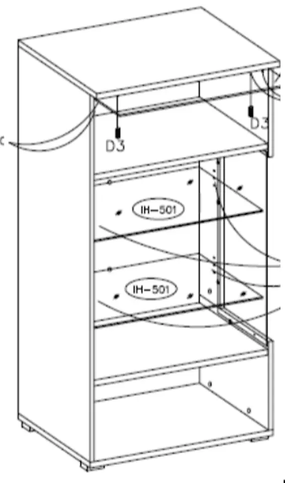 Пенал-витрина Helvetia India №05 1D Left (White/White Gloss)