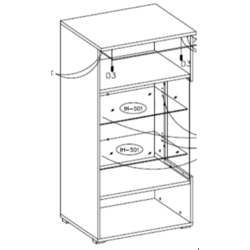 Пенал-витрина Helvetia India №06 1D Right (Slate) Thumb