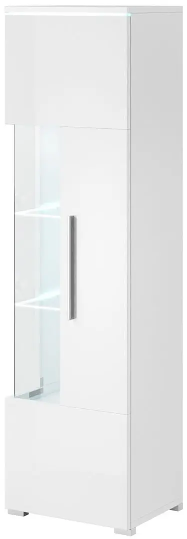 Пенал-витрина Helvetia India №06 1D Right (White/White Gloss)