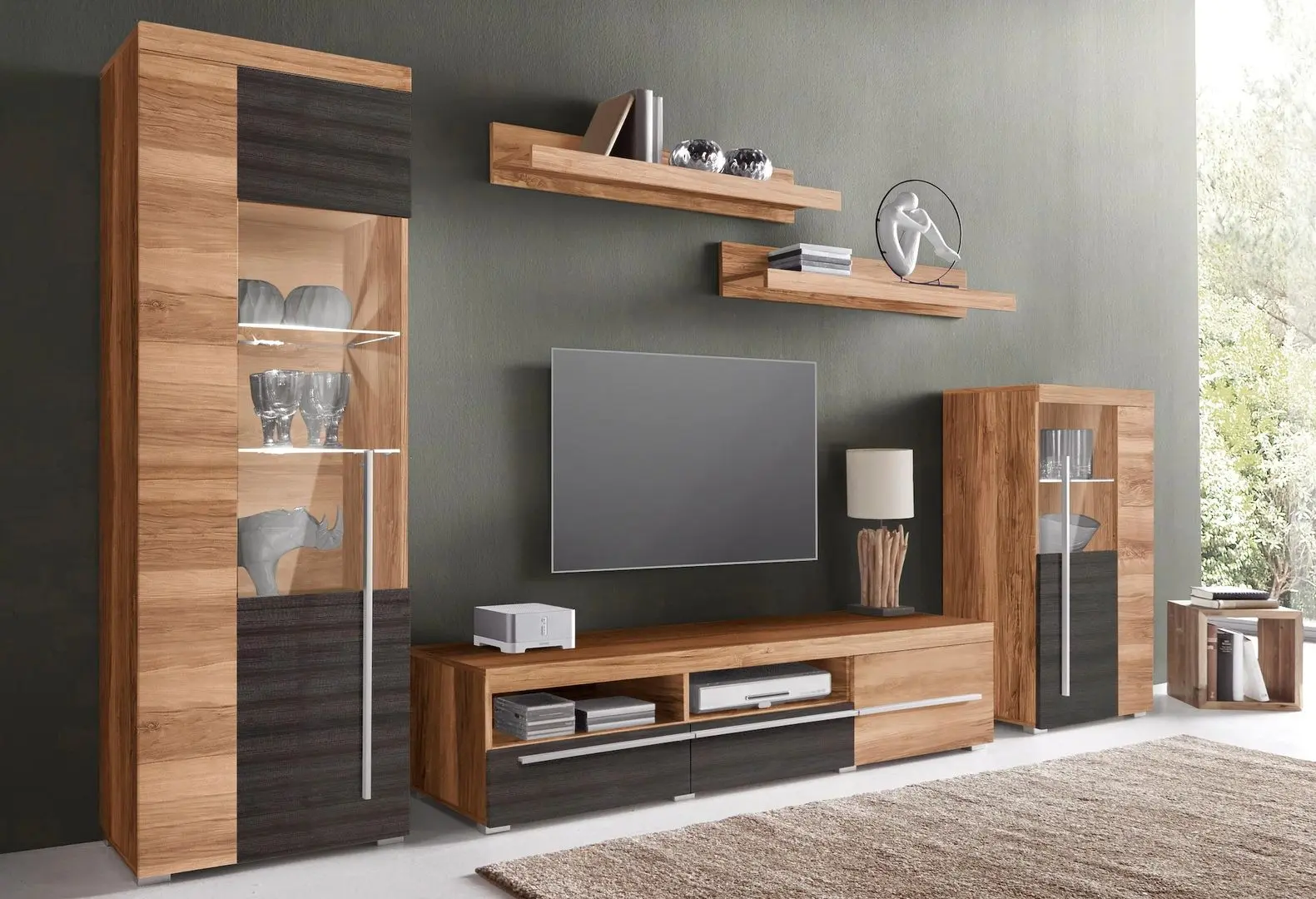 Витрина Helvetia Roger №05 Left (Satin Walnut/Touchwood)