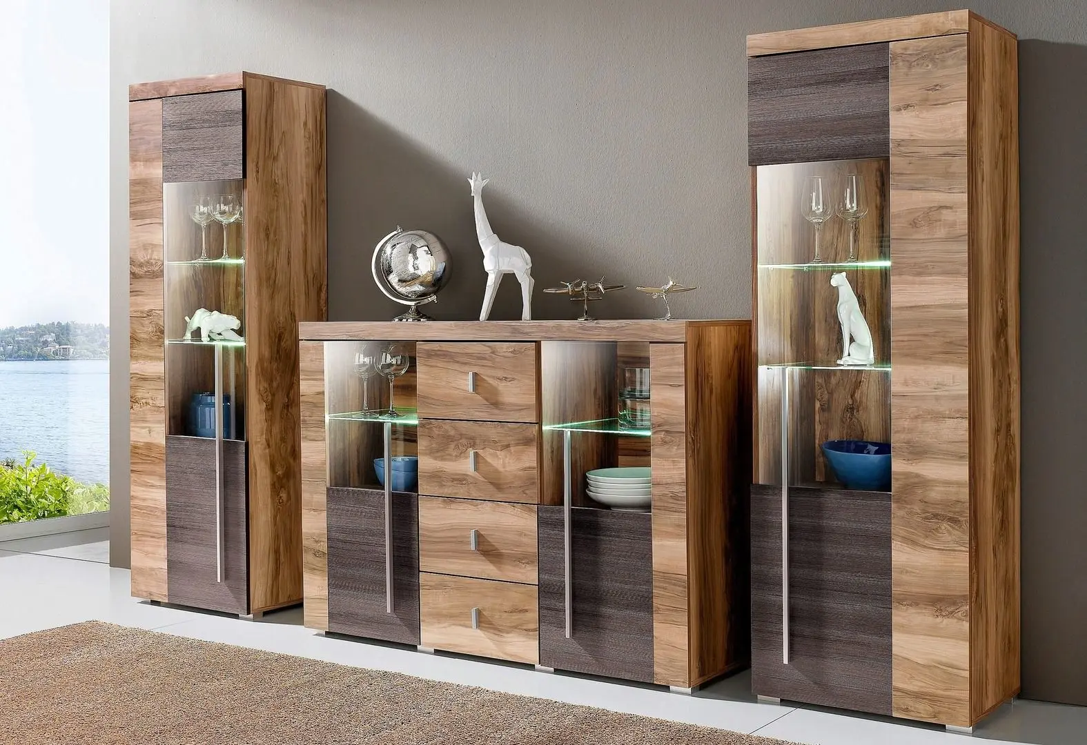 Витрина Helvetia Roger №06 Right (Satin Walnut/Touchwood)