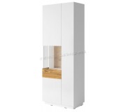 Vitrina Helvetia Silke №12 2D Left (White/White Gloss/Wotan Oak)