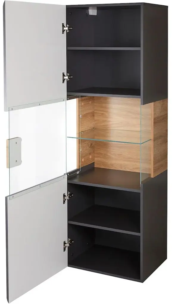 Витрина навесная Helvetia Toledo №07 1D (Anthracite Gloss/Grandson Oak)