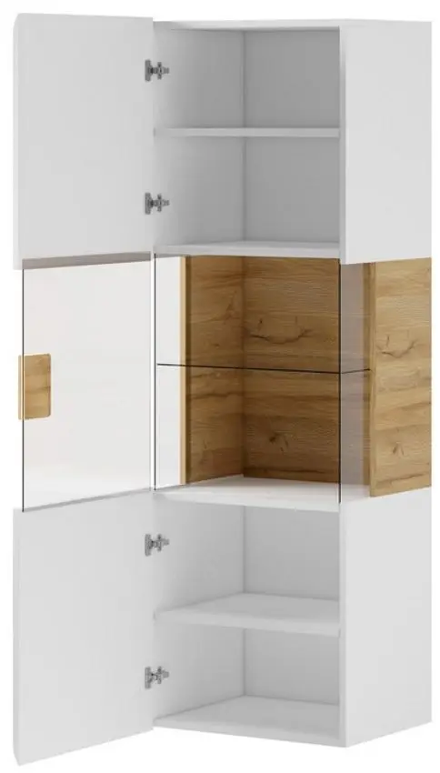 Витрина навесная Helvetia Toledo №07 1D (White Gloss/Sanremo Oak Light)