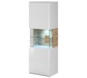 Vitrina suspendata Helvetia Toledo №07 1D (White Gloss/Sanremo Oak Light)