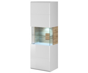 Витрина навесная Helvetia Toledo №07 1D (White Gloss/Sanremo Oak Light)