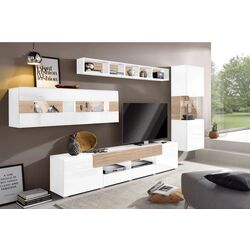 Витрина навесная Helvetia Toledo №07 1D (White Gloss/Sanremo Oak Light) Thumb