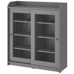 Bufet Ikea Hauga usi de sticla 105x116 (Gri)