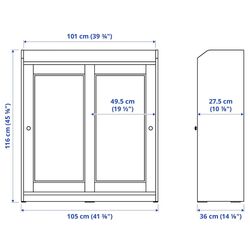 Bufet Ikea Hauga usi de sticla 105x116 (Gri) Thumb