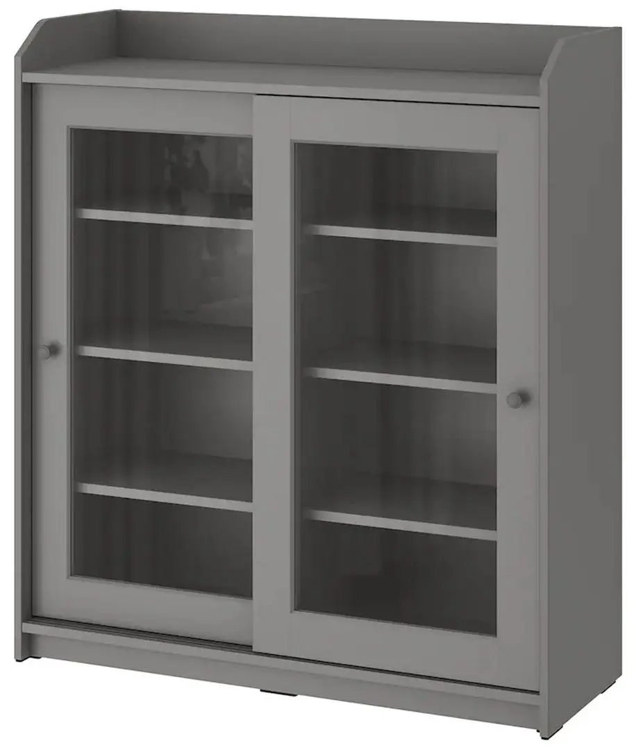 Bufet Ikea Hauga usi de sticla 105x116 (Gri)