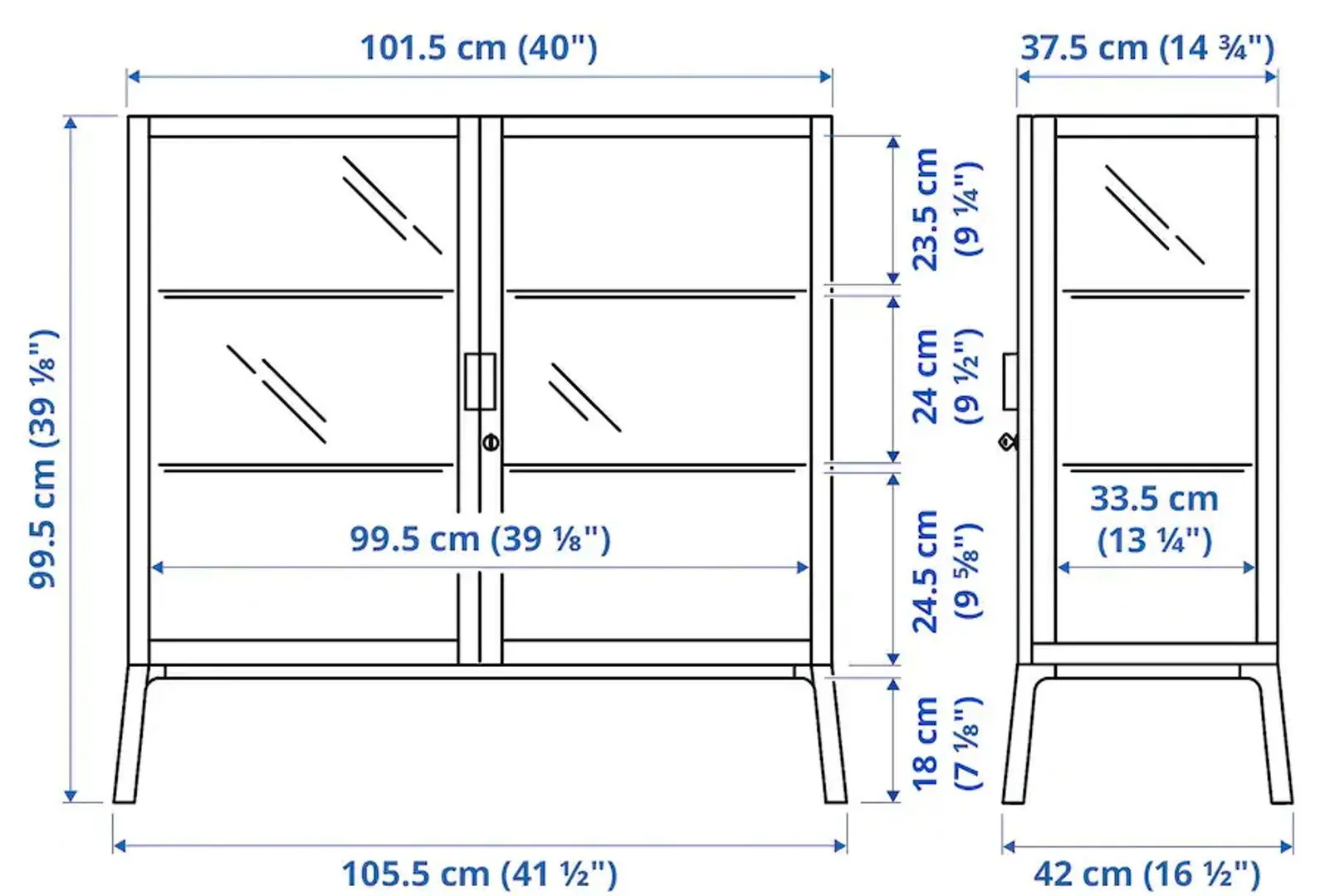 Vitrina Ikea Milsbo sticla 101x100 (Antracit)