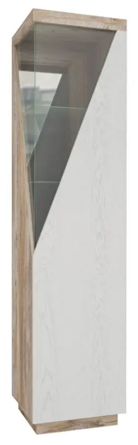 Шкаф с витриной КМК 0551.7 Лайт Дуб Юкон/Дуб Полярный (правый)