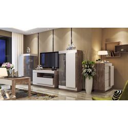 Dulap cu vitrina КМК 0554.4 Rokset Yukon Oak/White Gloss (dreapta) Thumb