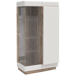 Dulap cu vitrina КМК 0554.4 Rokset Yukon Oak/White Gloss (dreapta)