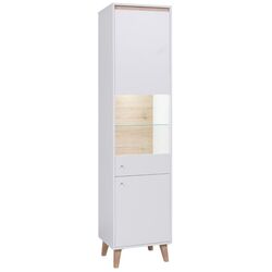 Пенал-Витрина Mirjan24 Naviedo/Oviedo 02 WIT50 LED (White/Sanremo Oak Light)