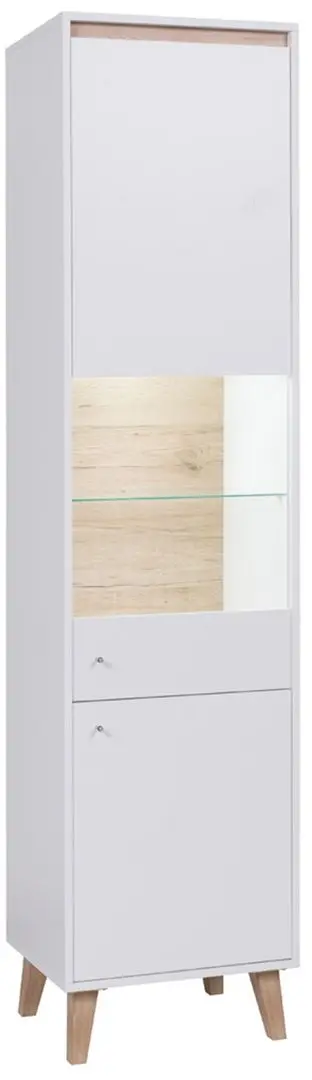 Penal-Vitrina Mirjan24 Naviedo/Oviedo 02 WIT50 LED (White/Sanremo Oak Light)