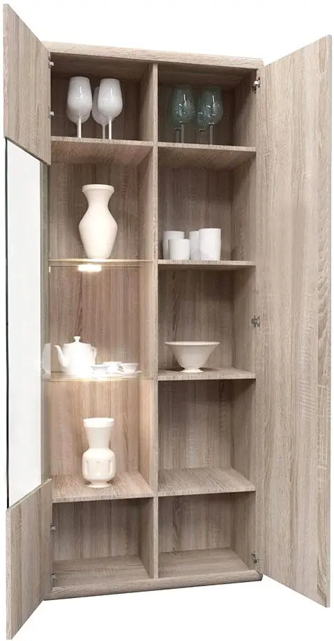 Dulap-Vitrina Mirjan24 Emma/Link 80 LI01 LED (Sonoma Oak) - 2