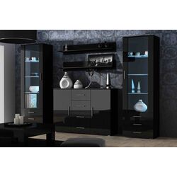 Vitrina Mirjan24 Boho/Soho S1 LED (Black/Black Gloss) Thumb