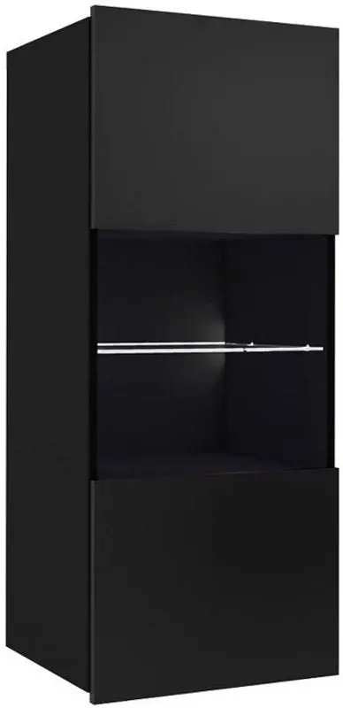 Витрина Mirjan24 Bralani/Calabrini C5 (Black/Black Gloss)